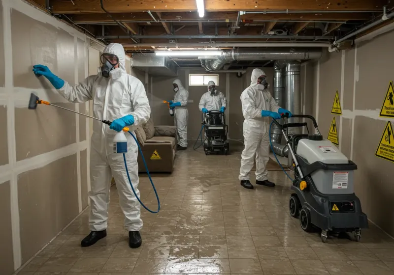 Basement Moisture Removal and Structural Drying process in Leona Valley, CA